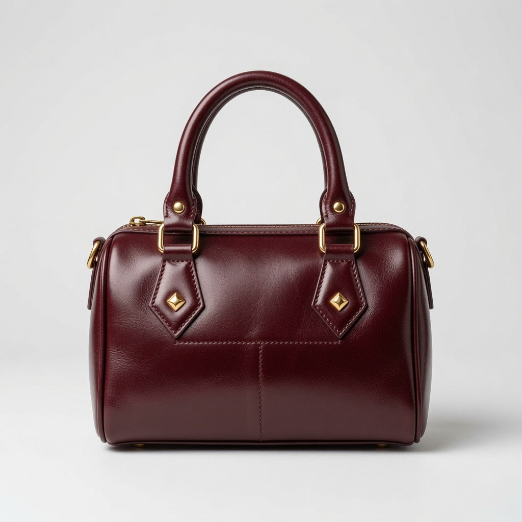 Sac à Main "Amira" – Cuir Bordeaux